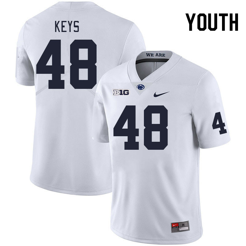 Youth #48 Kaveion Keys Penn State Nittany Lions College Football Jerseys Stitched Sale-White